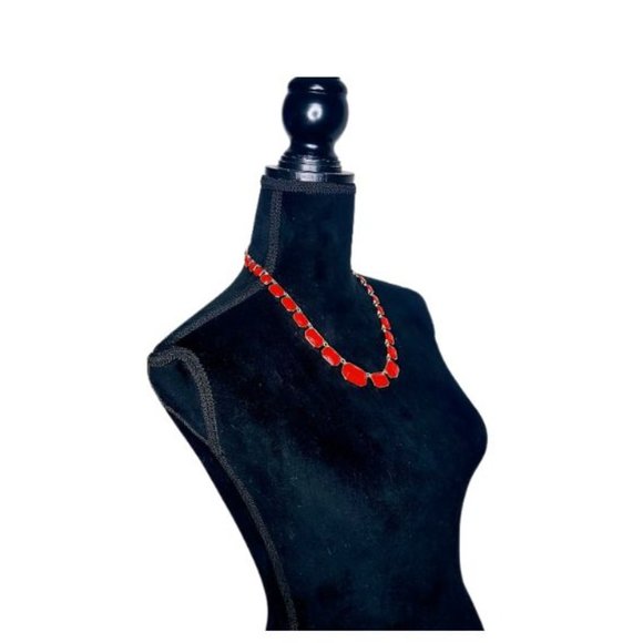 #J39 Red Choker Fashion Necklace - Picture 2 of 10